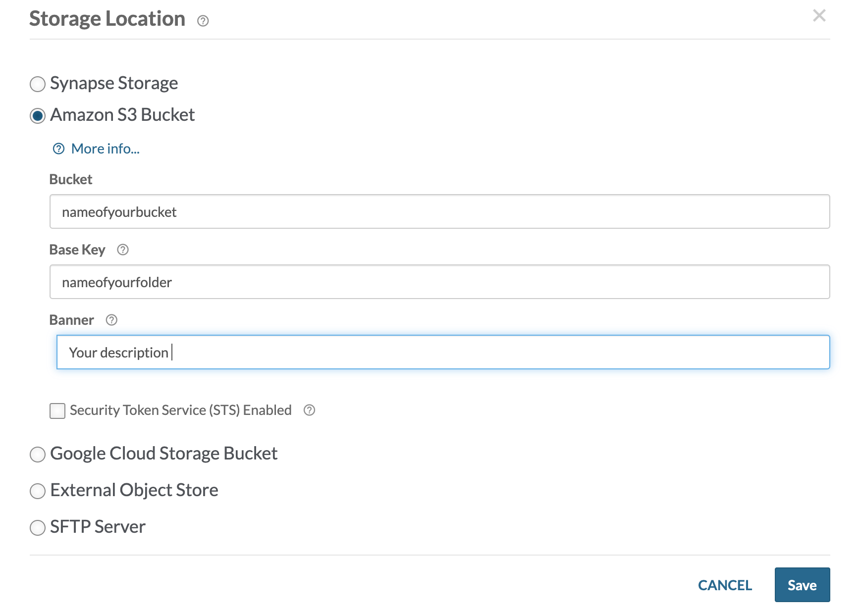 Custom Storage Locations